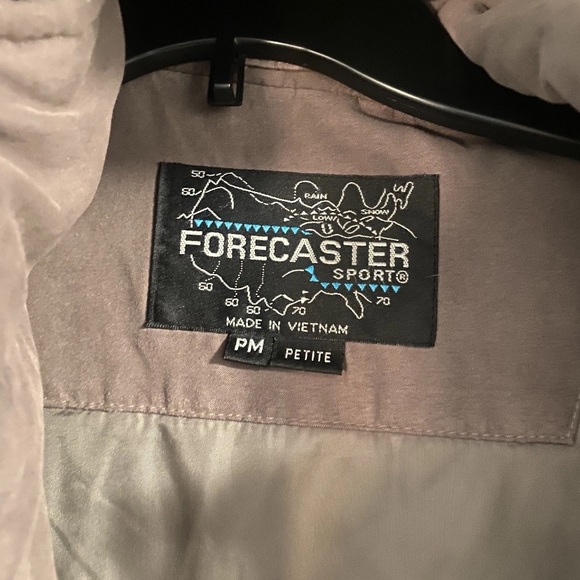 Forecaster Sport Genuine Fox Tail Fur Trim Coat MP Brown/Mauve Zip Outdoor Gorp - Picture 3 of 11